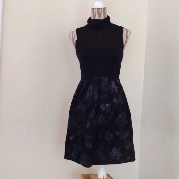 Theory | Dresses | Theory Black Sleeveless Turtleneck Fit Flare Mini Dress  Size 2 | Poshmark